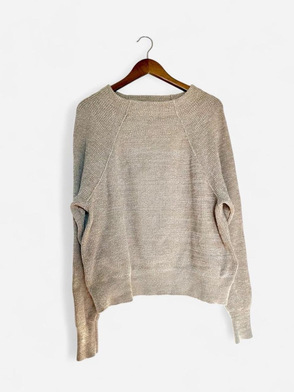 Madewell Tan Knit Women's Sweater - Casual Crewneck